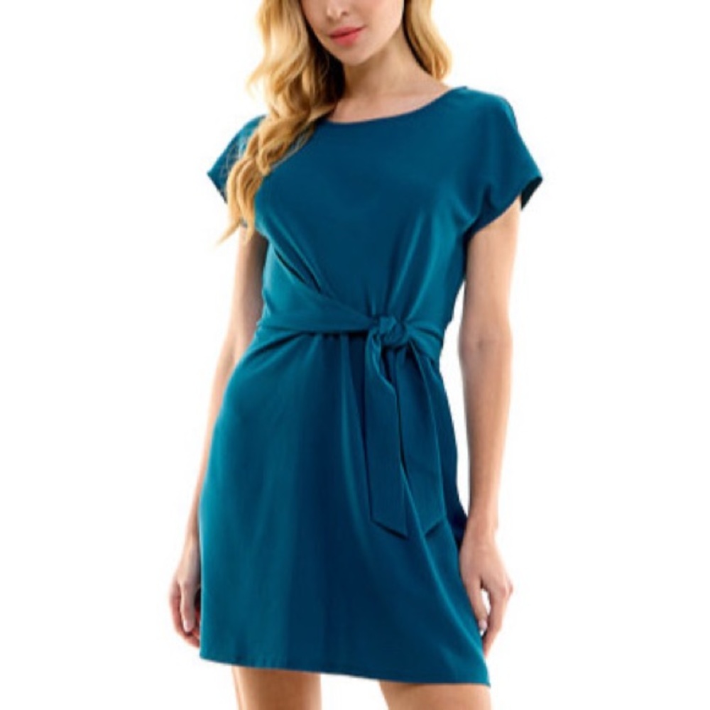 City Studio Round-Neck Dolman-Cap-Sleeve Dress